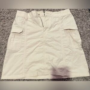 Primark Tan and White Mini A-line Skirt